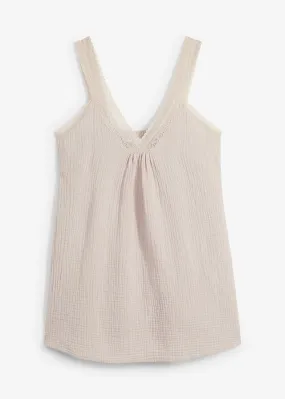 Blusa sin mangas gris piedra