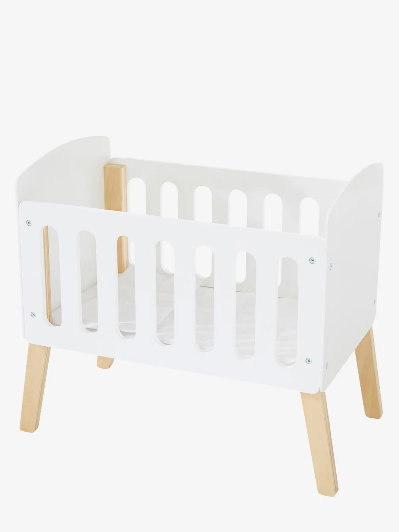 Cama para muñecas sobre patas, de madera FSC®
