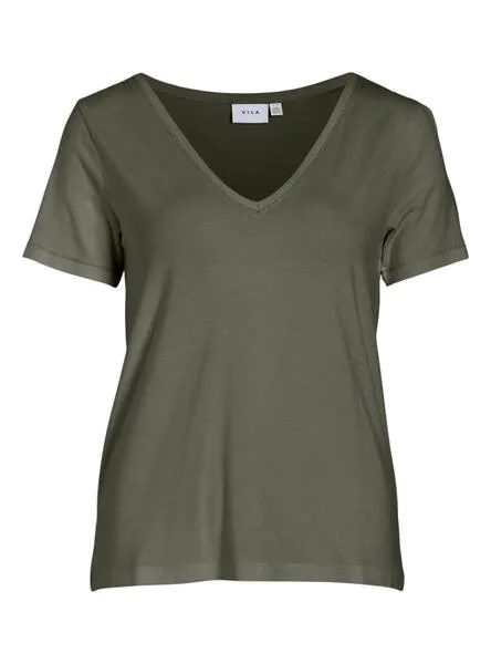 Camiseta Vila Viase Verde Para Mujer
