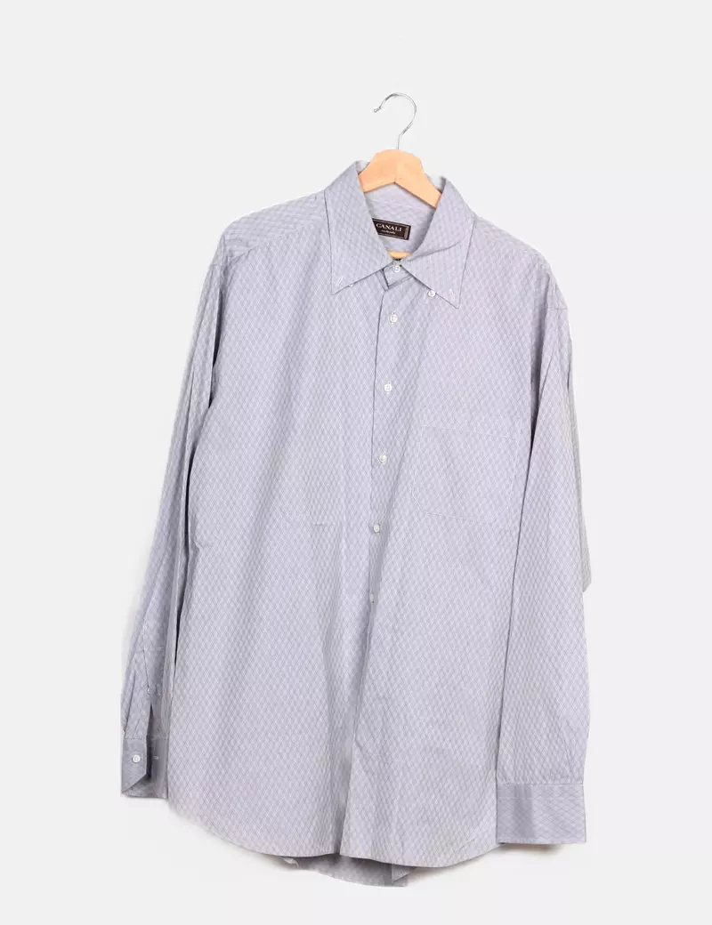 Canali Camisa gris estampada