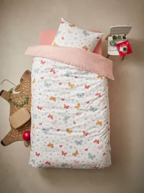 Conjunto de funda nórdica + funda de almohada infantil Mariposas, Basics