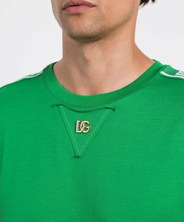 Dolce&Gabbana Green T-shirt with DG logo print
