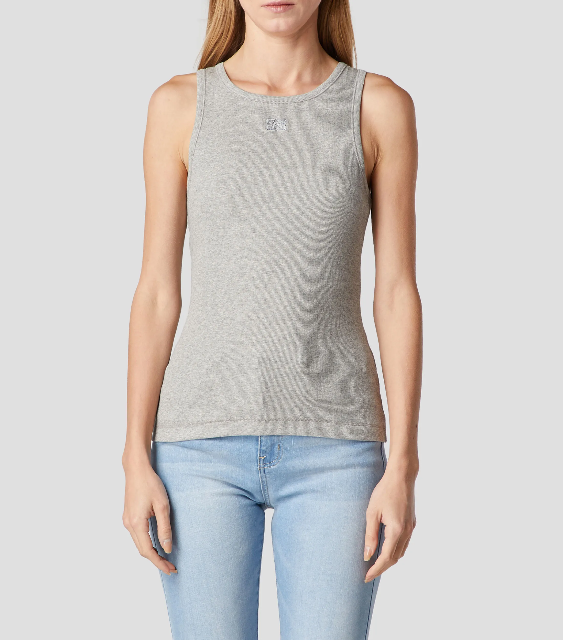 Ganni Playera de cuello redondo sin mangas Mujer