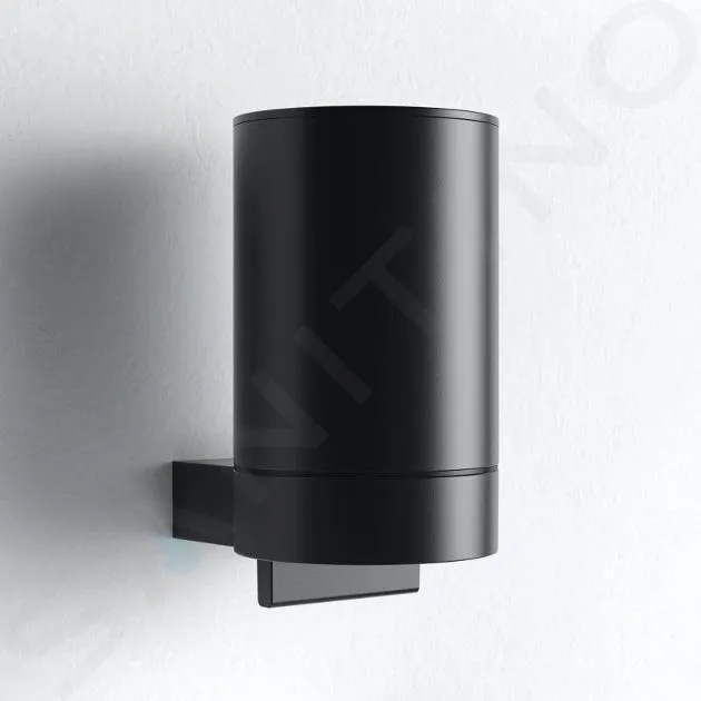 Keuco Plan - Dispensador de jabón con soporte, negro mate 14951370000