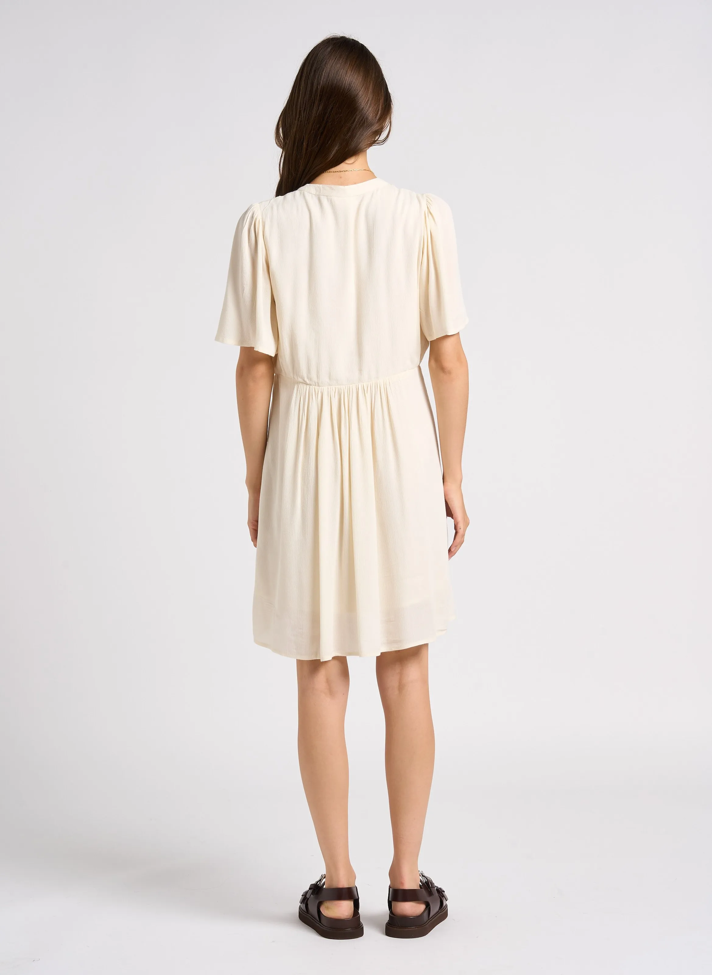 MAISON 123 MUSE - Vestido corto bordado en beige