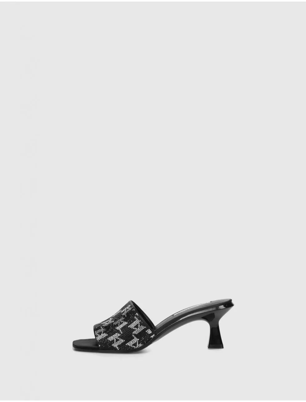 MulÉ Karl Lagerfeld Panache Ii Rhinestones Slide Negro