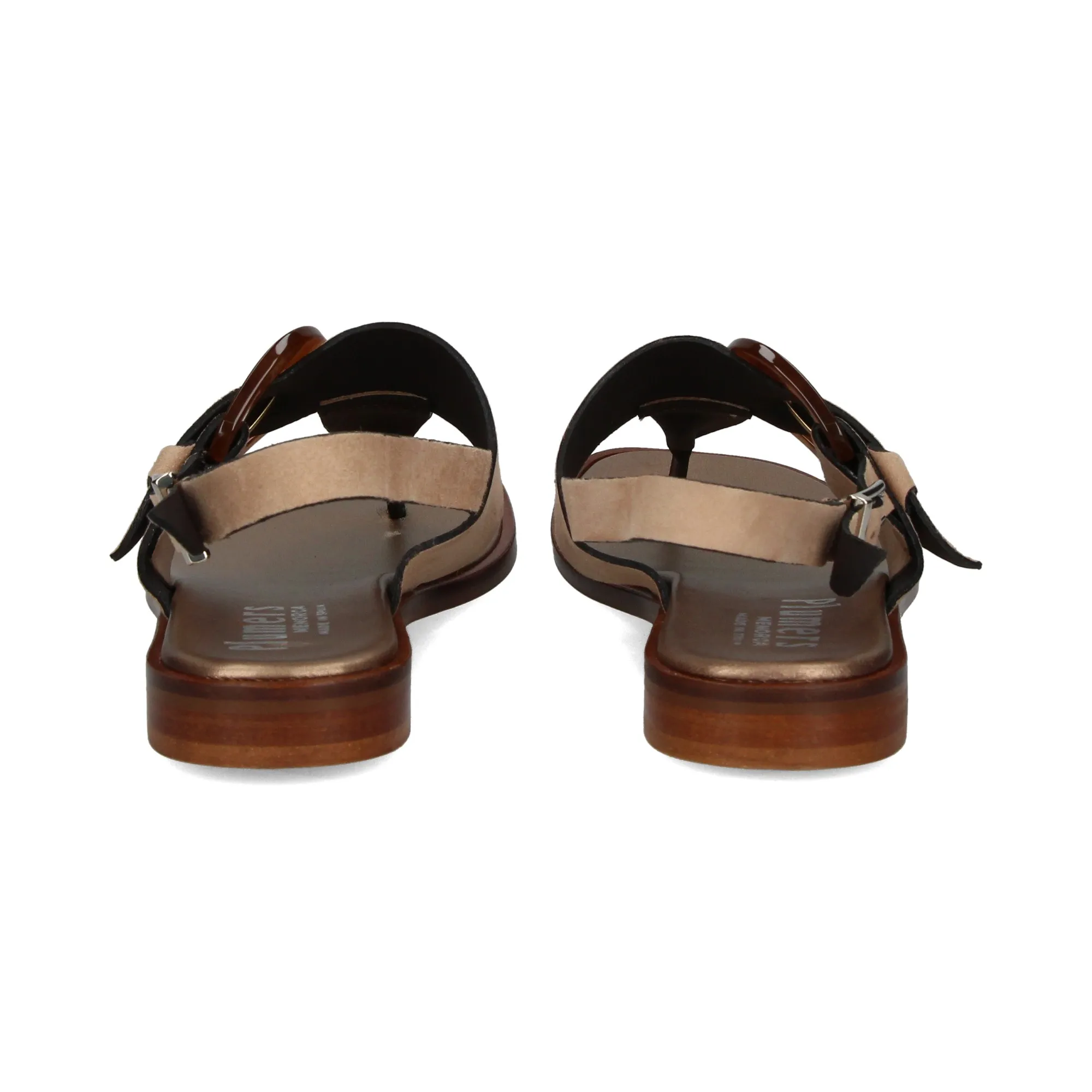 PLUMERS Sandalias planas de Mujer CAMEL