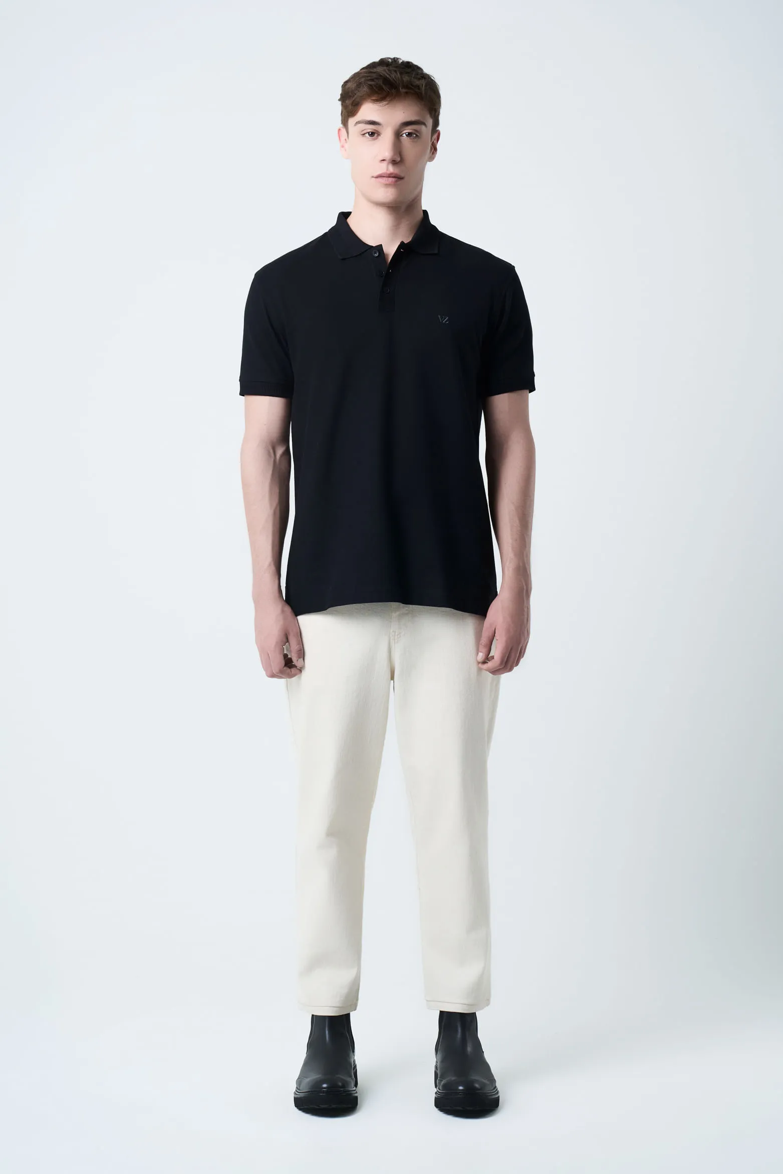 Polo para hombre semi fit detalle jacquard