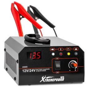 XtremepowerUS 330W Smart Car Battery Charger Booster 12V/24V AGM Trickle Charger