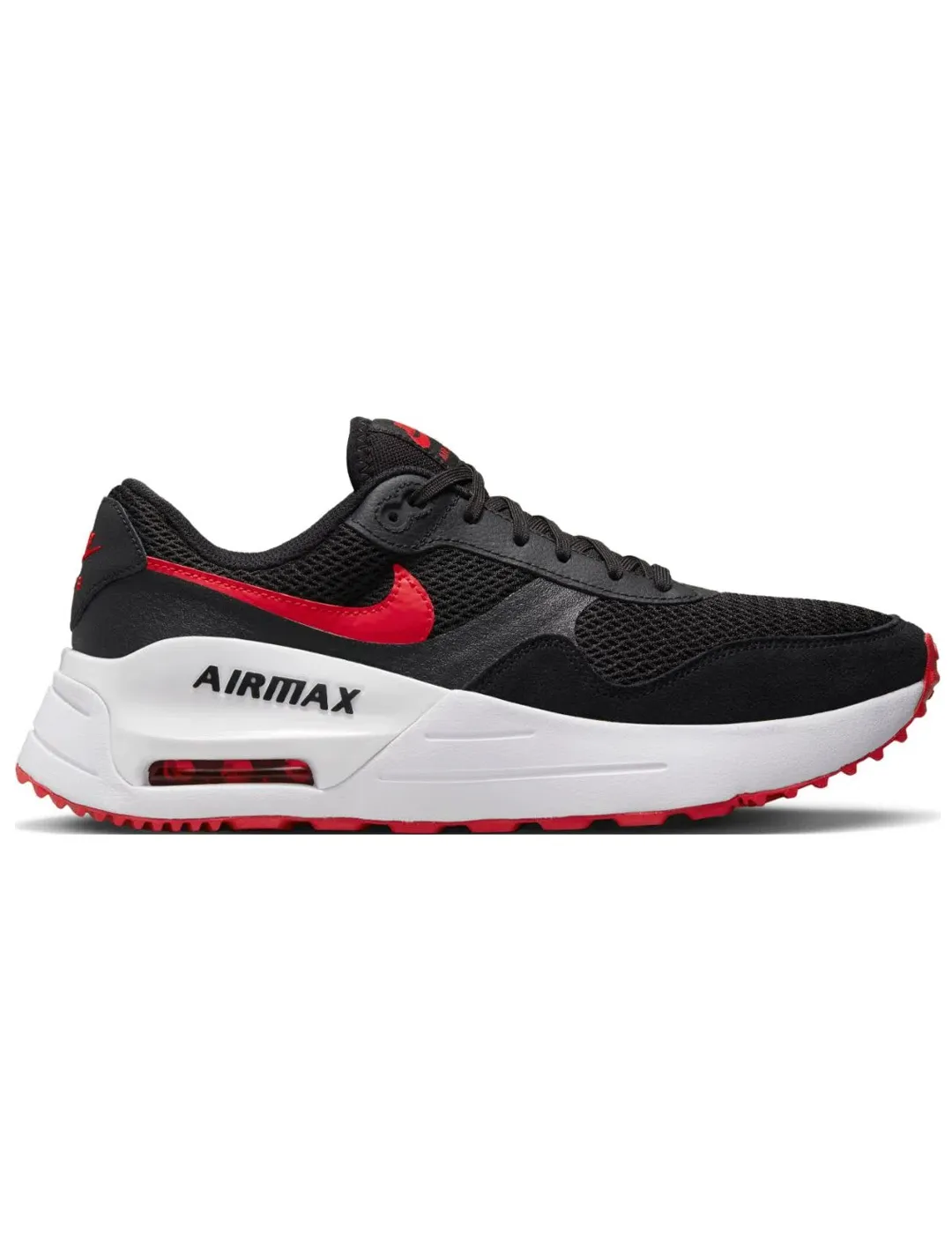 zapatilla nike hombre   AIR MAX SYSTM negro-rojo