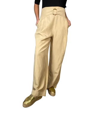ZARA Pantalón Palazzo Beige